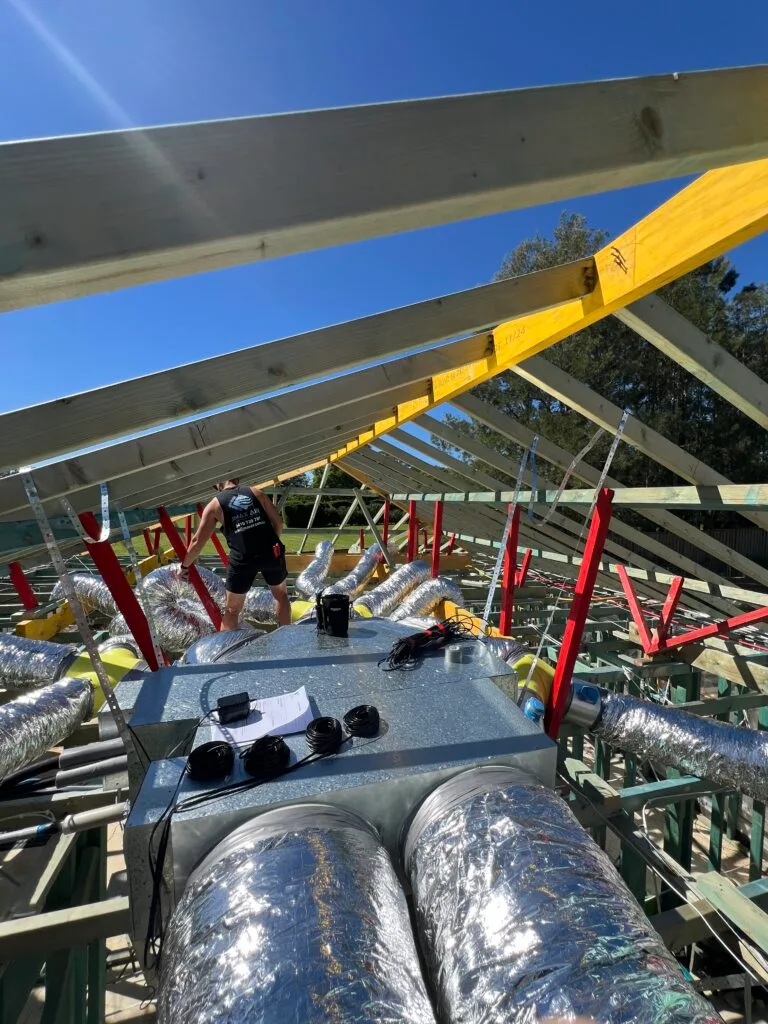 Local air conditioning company Jmax Air completing ducted system installation