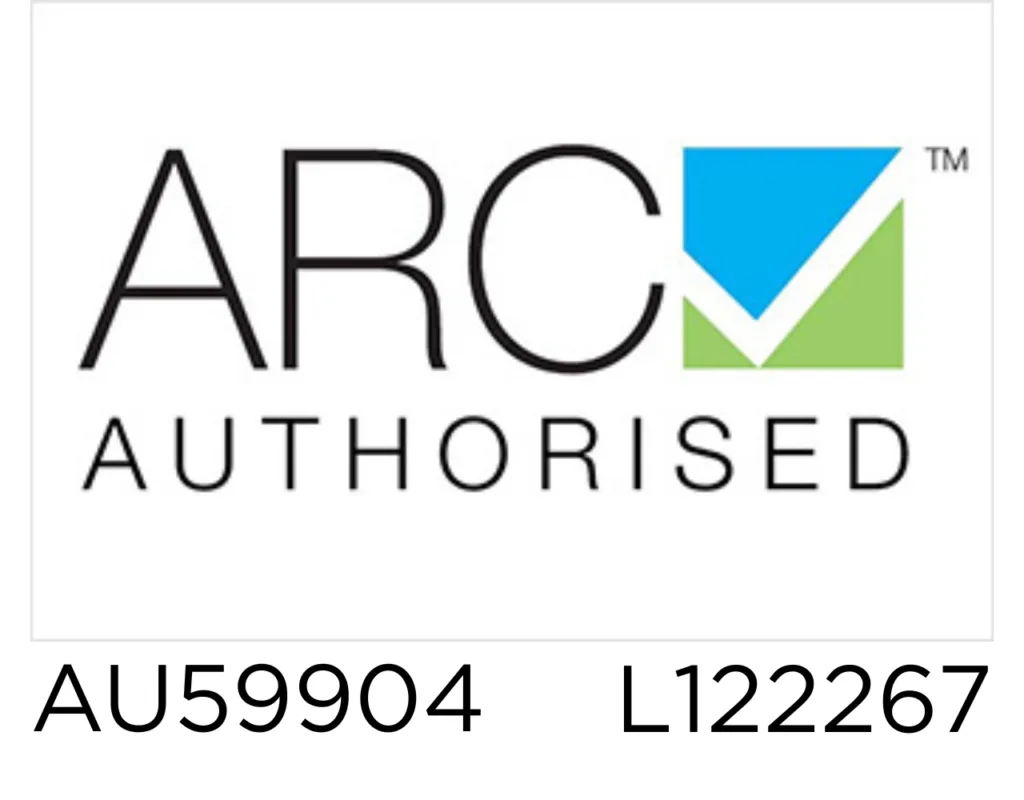 ARCtick authorised logo showing certified air conditioning technician compliance with Australian refrigeration regulations